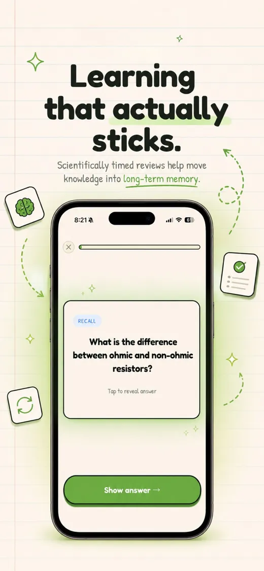 A Learnivore flashcard during review
