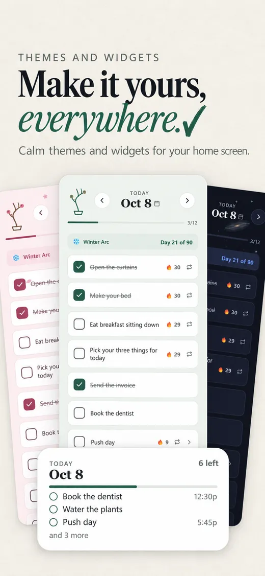 Tickza themes and home screen widgets